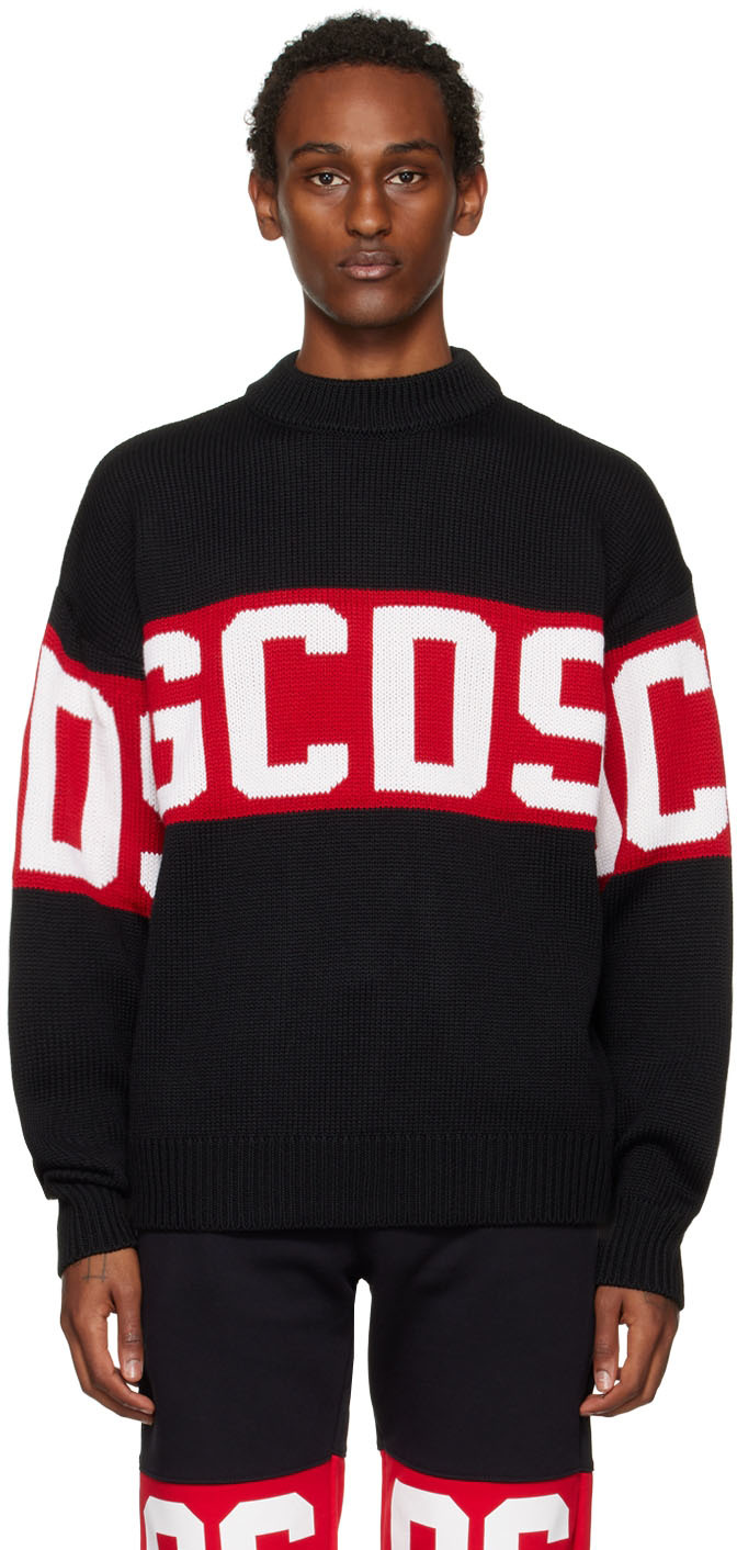 GCDS: Black Band Sweater | SSENSE