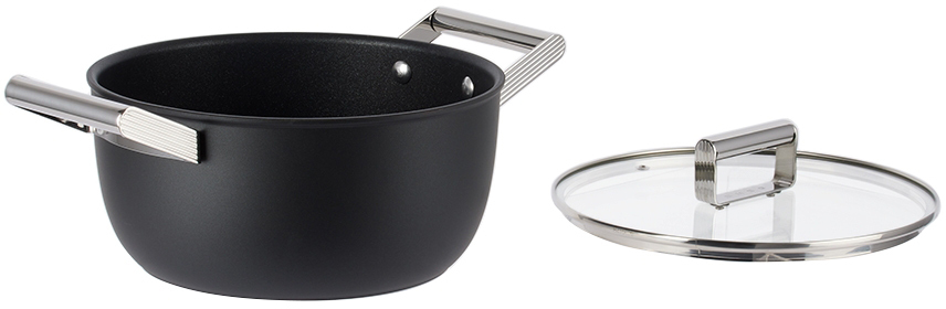 Smeg Black '50s Style Low Casserole Dish In Matte Black