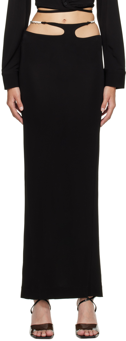 Black Cutout Maxi Skirt