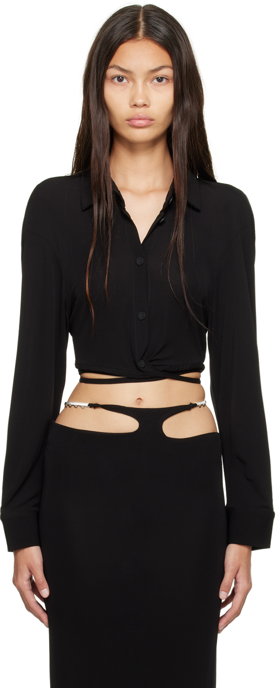 Black Wrap Shirt