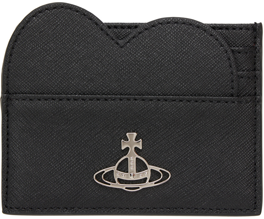 VIVIENNE WESTWOOD Saffiano Leather Card Holder - Black