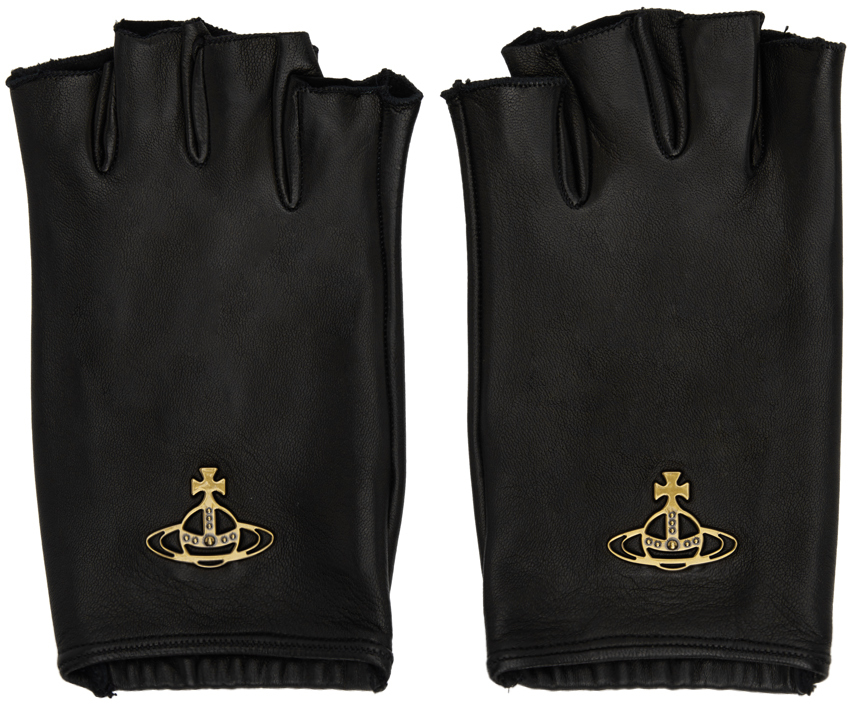 Vivienne Westwood Black Orb Fingerless Gloves
