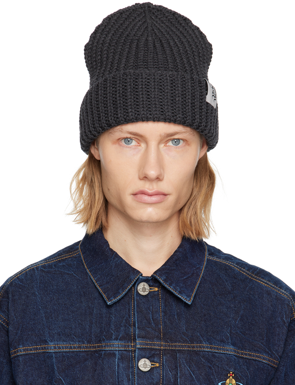 Vivienne Westwood Gray Classic Beanie In P410 Athracite Melan