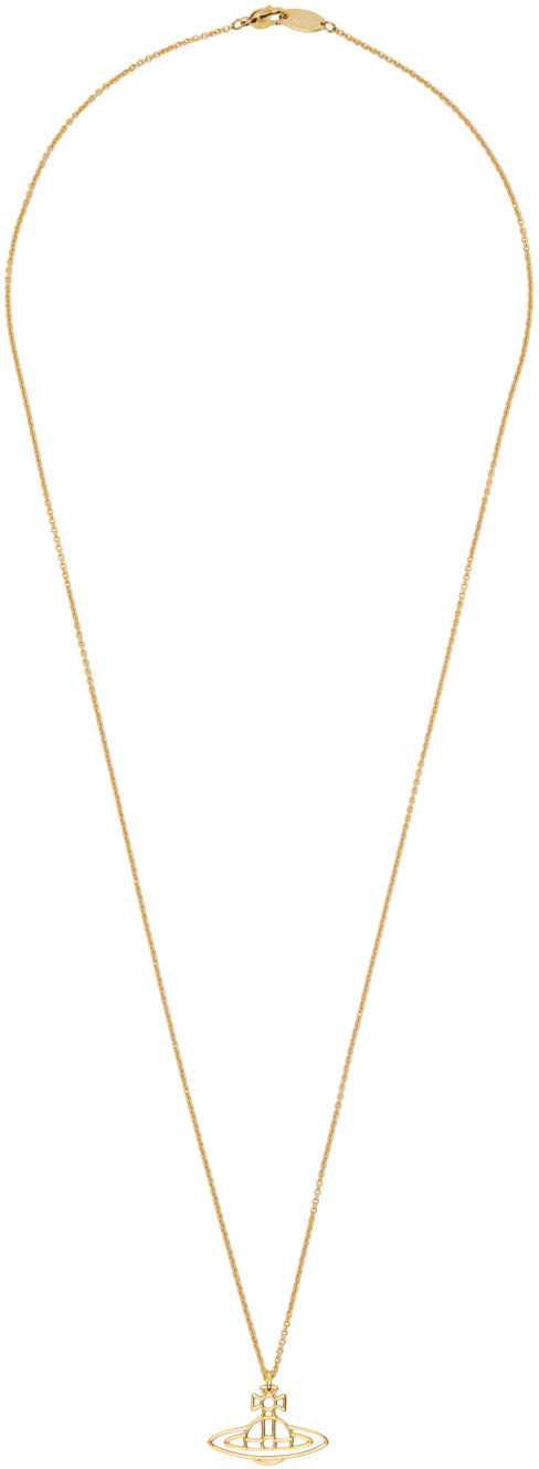 Vivienne Westwood Gold Flat Orb Pendant Necklace In R001 Gold