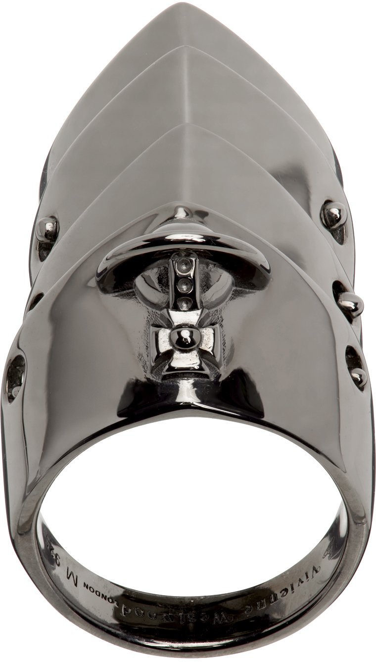 Vivienne Westwood: Gunmetal Armour Ring | SSENSE