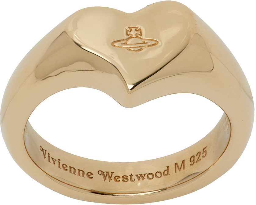 SSENSE Men Accessories Jewelry Rings Gold Heart Ring 
