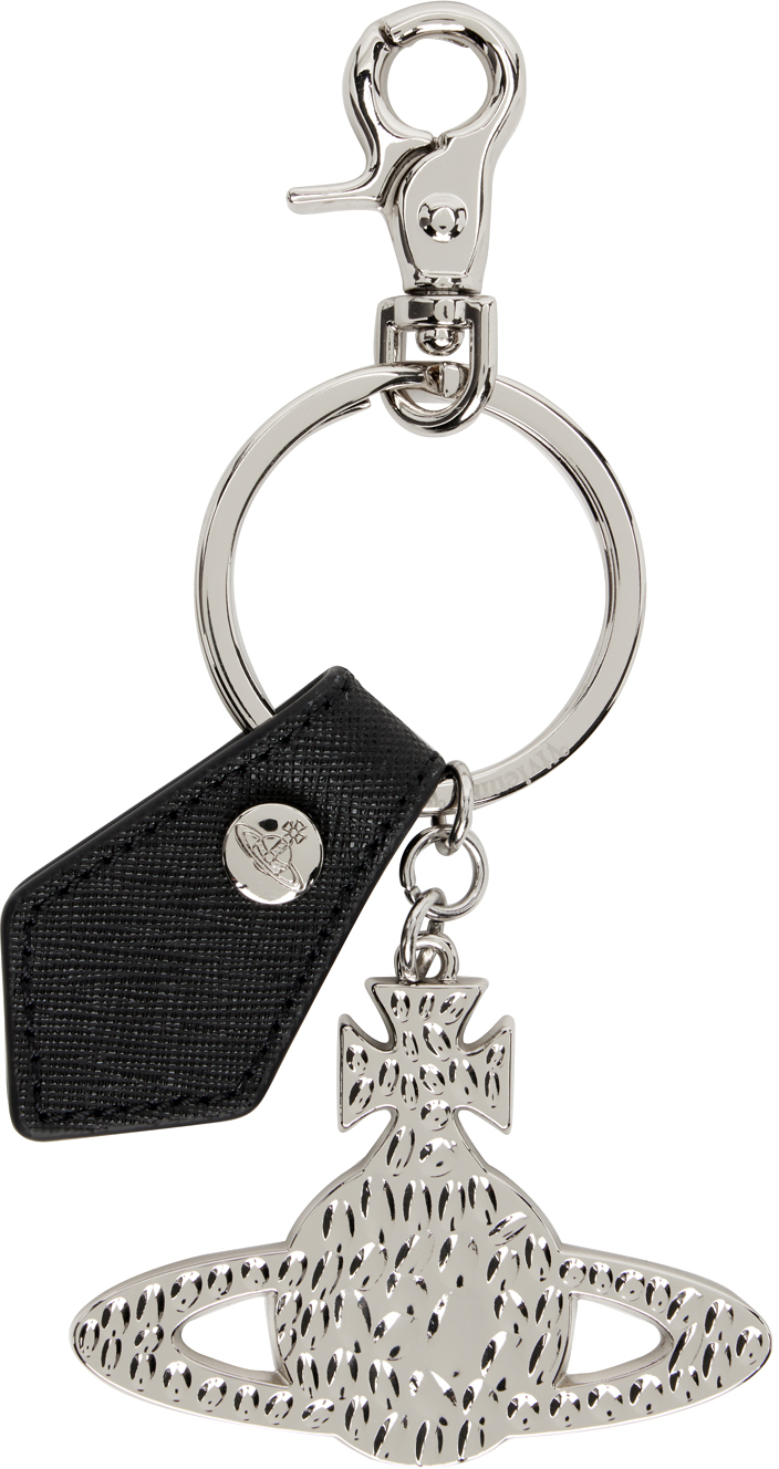 Vivienne Westwood Silver Debbie Hammered Keychain SSENSE Canada
