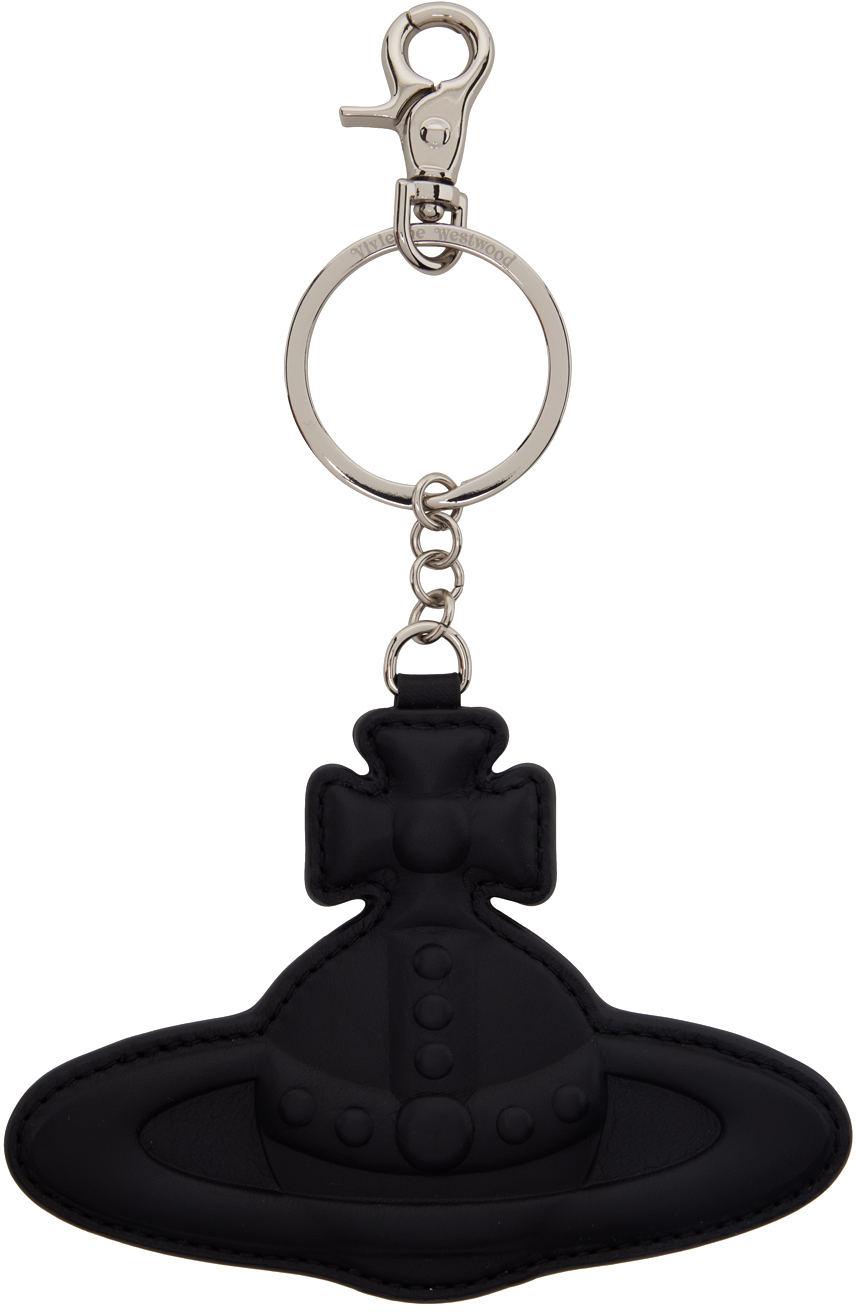 Vivienne Westwood Black Orb Keychain In N401 Black