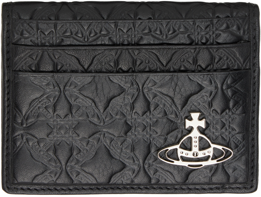 Black Leather 4-Bar Card Holder Ssense Uomo Accessori Borse Portafogli e portamonete Portacarte 
