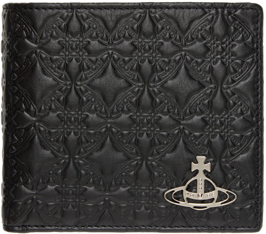 Vivienne Westwood Embossed Bi-fold Wallet In Black