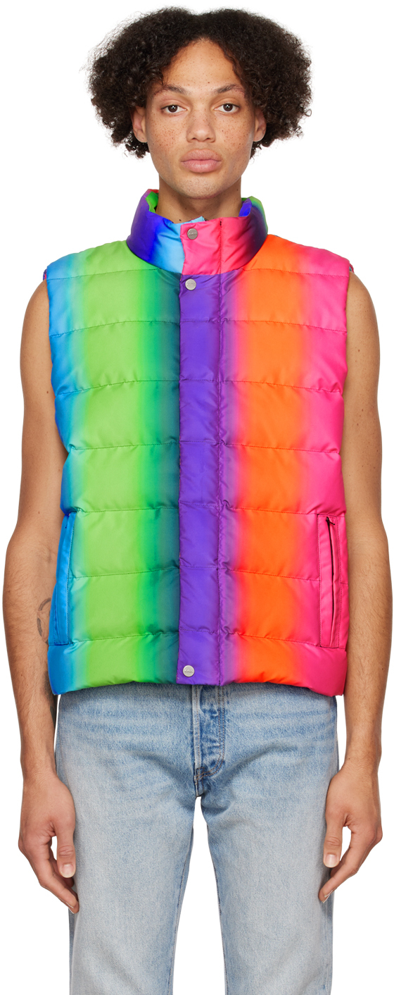 Multicolor Gradient Down Vest by AGR on Sale