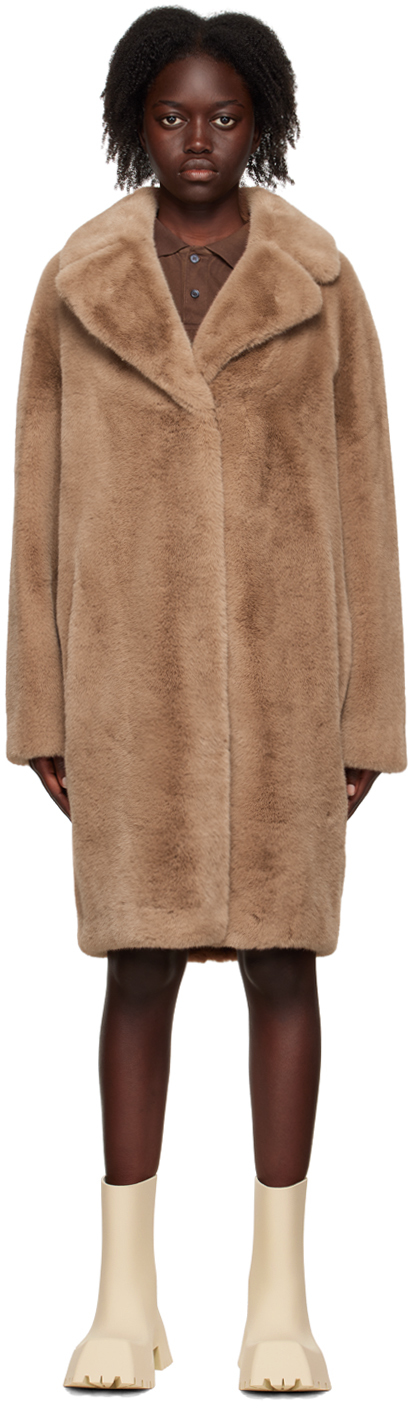Stand Studio Brown Camille Faux-Fur Coat