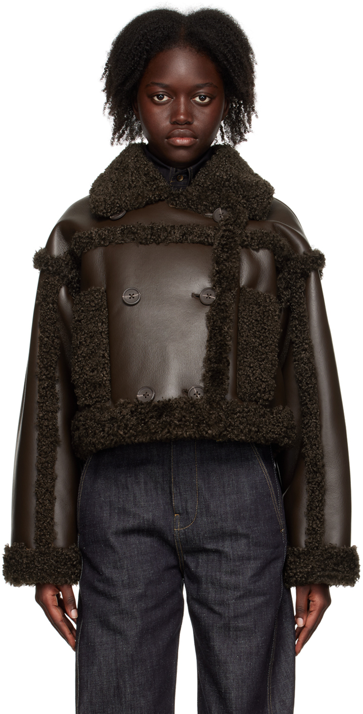 Brown Kristy Faux-Leather Jacket