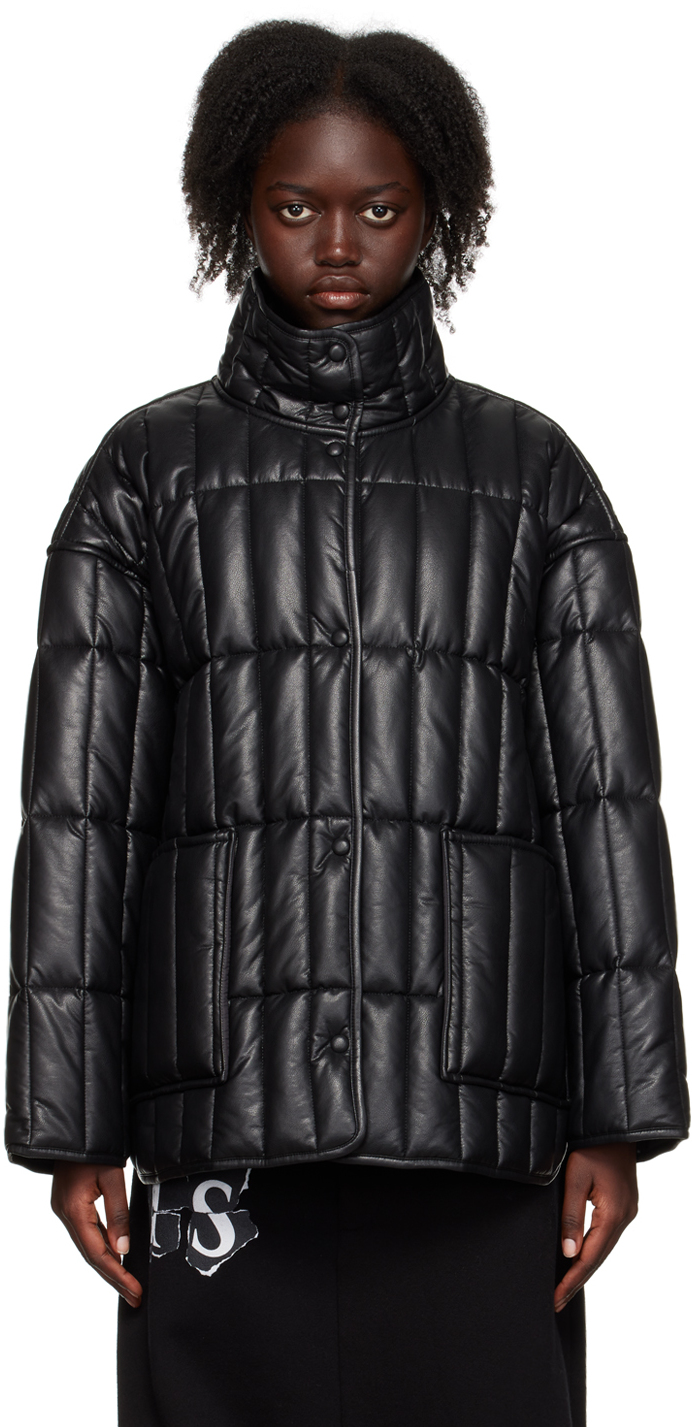 Black Evelina Faux-Leather Jacket