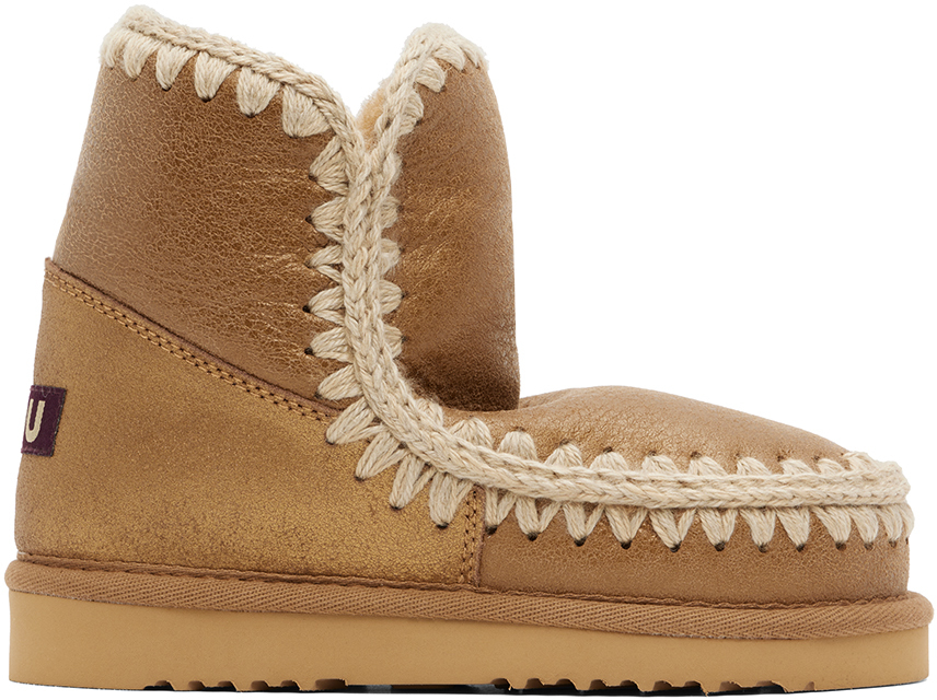 Shop Mou Beige Suede Boots In Dutob Dust Tobacco