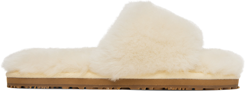 Mou Off-white Open Toe Slide Slippers In Van Vanilla