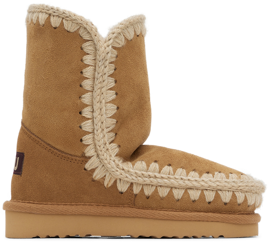 Mou Kids Brown Suede Boots In Tob Tobacco