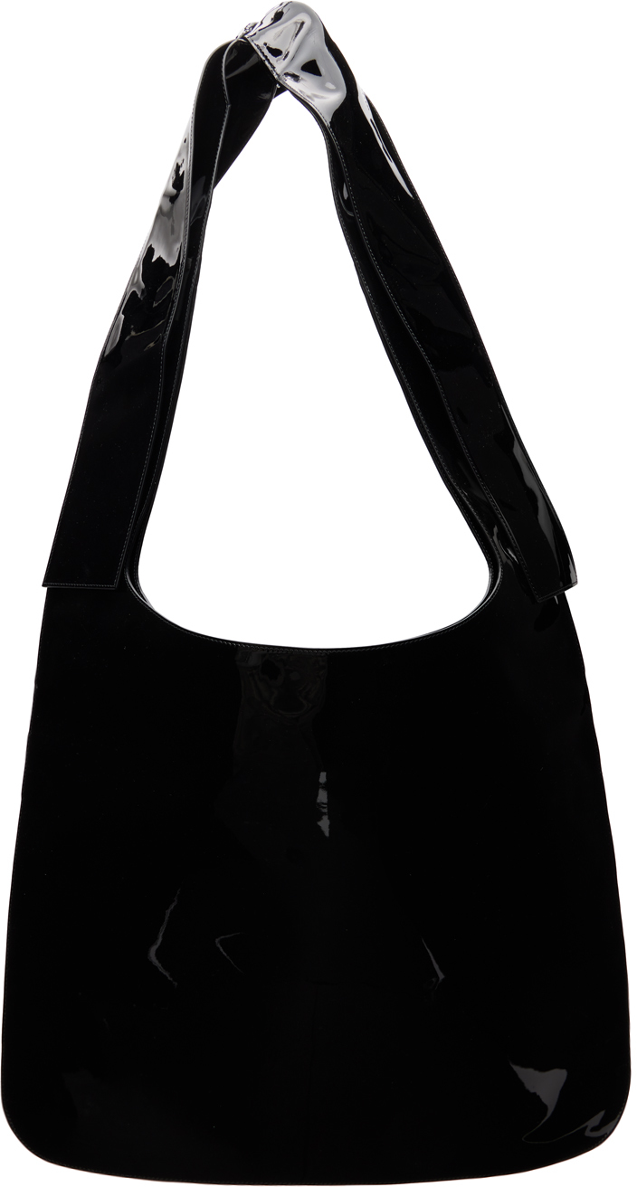 WE11 DONE BLACK FLAT SHOULDER BAG 