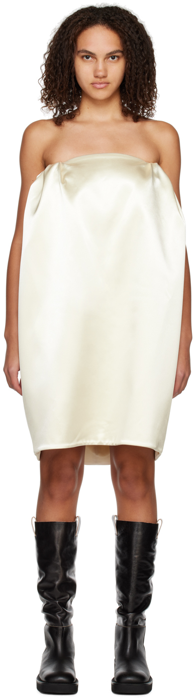 We11 Done White Volume Minidress In Ivory