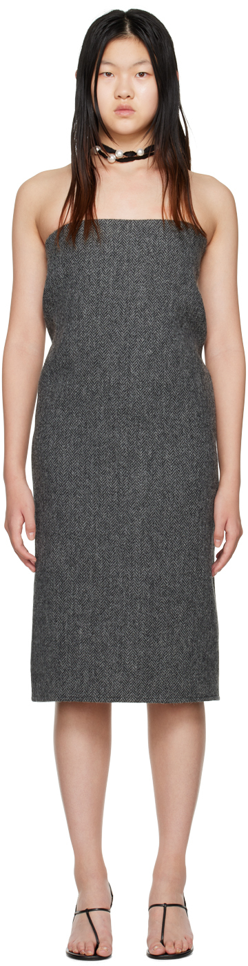 Gray Tube Midi Dress