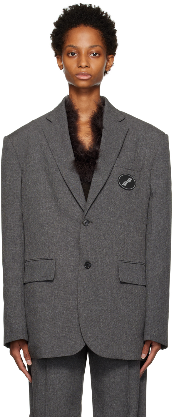 We11done Gray Oversized Suit Blazer