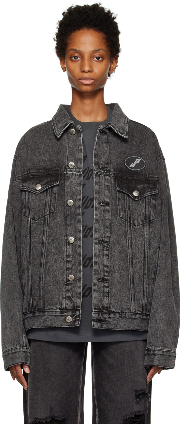 We11done: Black Oversized Denim Jacket | SSENSE UK