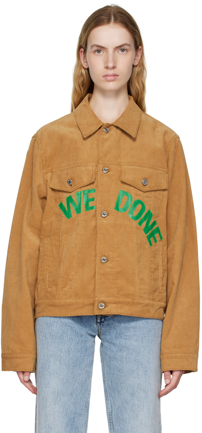 We11done: Tan Spread Collar Jacket | SSENSE