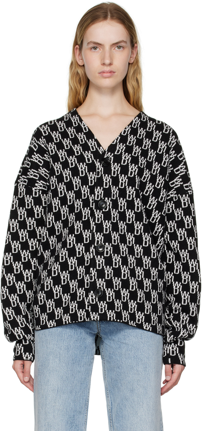 We11done Black WD1 Graphic Cardigan