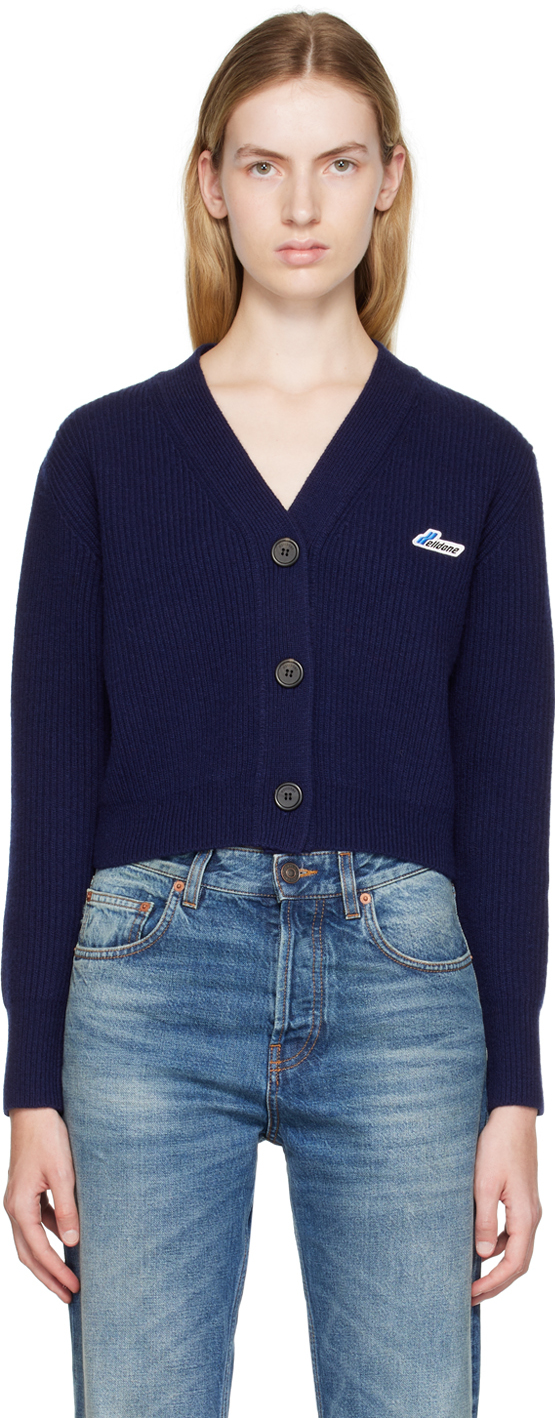 We11done Navy Patch Cardigan