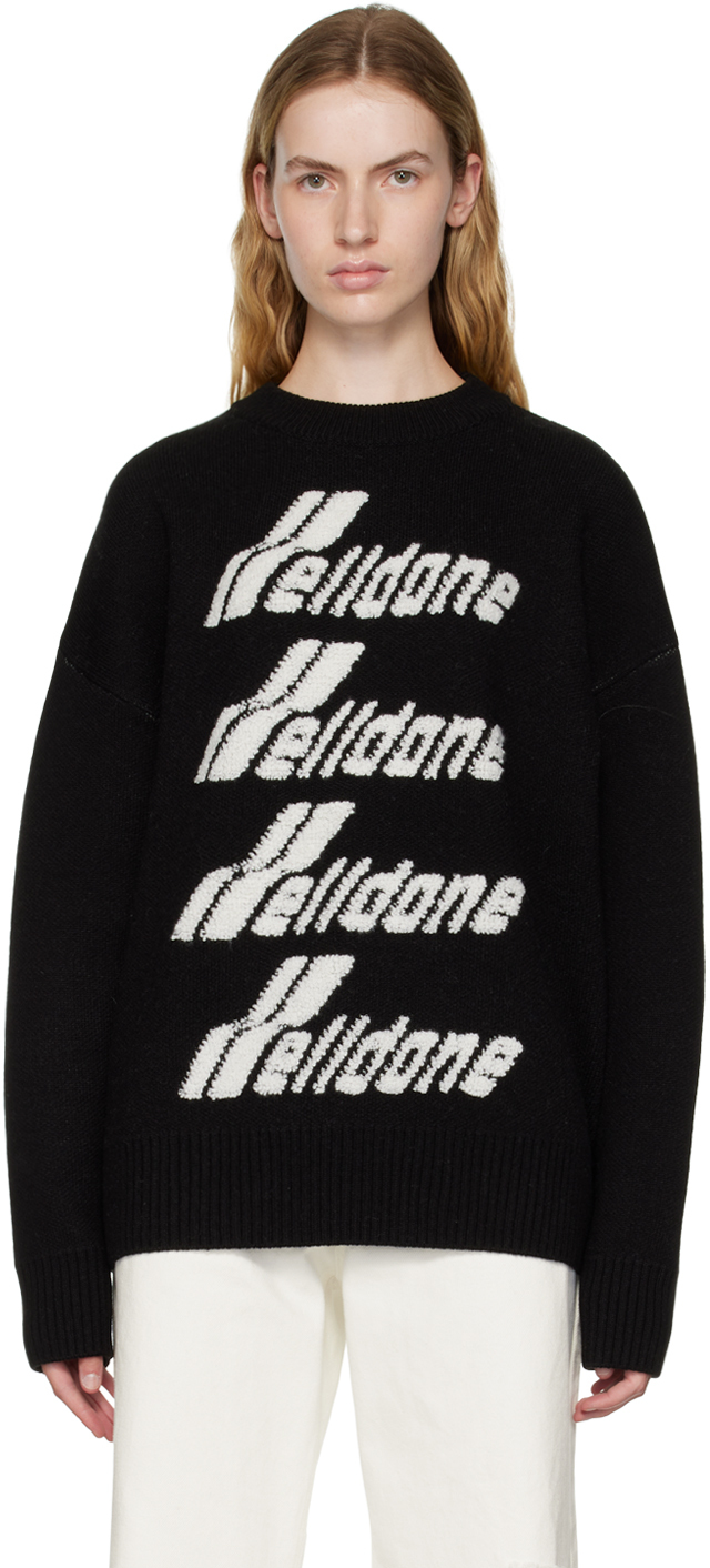 Black Crewneck Sweater by We11done on Sale