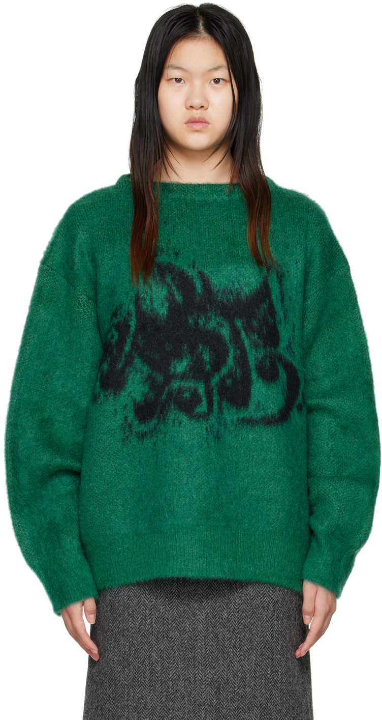 Green & Black Jacquard Sweater