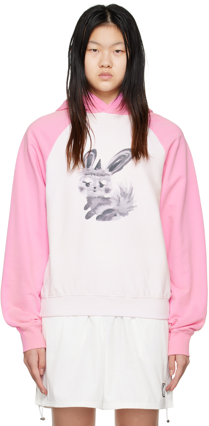 We11done: Off-White & Pink Rabbit Hoodie | SSENSE