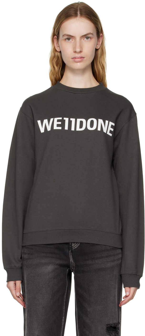 Gray Fitted Sweatshirt by We11done on Sale