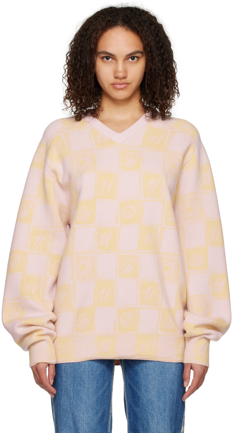 Yellow Chess Board Sweater