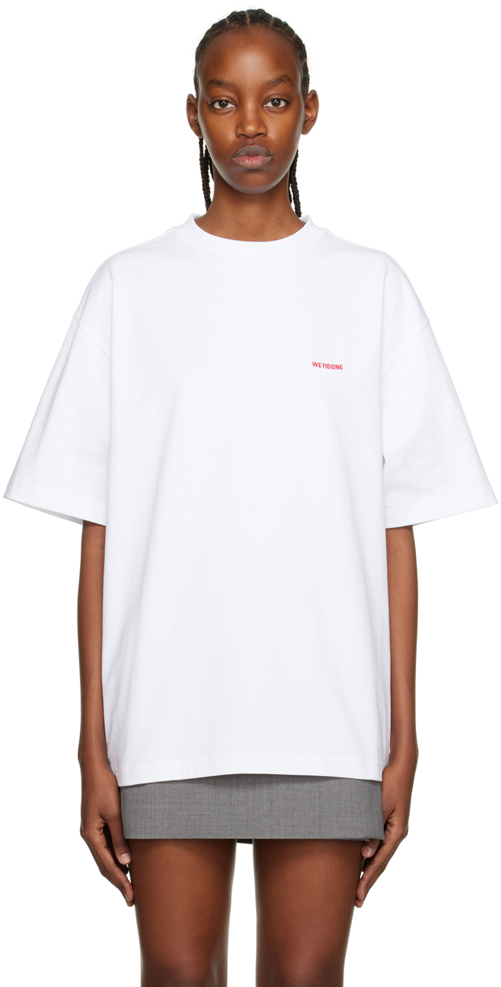 We11done White Embroidered T-Shirt
