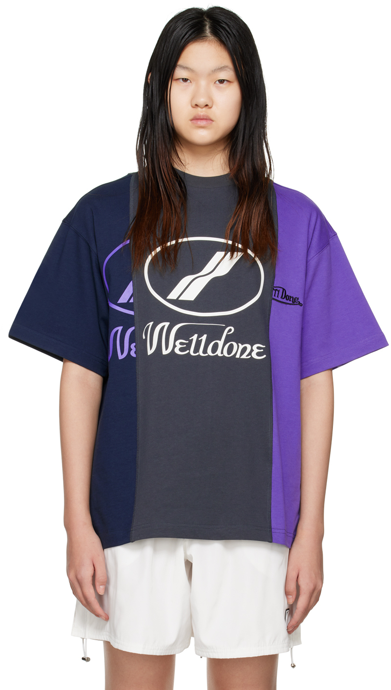 We11done Gray & Purple Remake T-Shirt