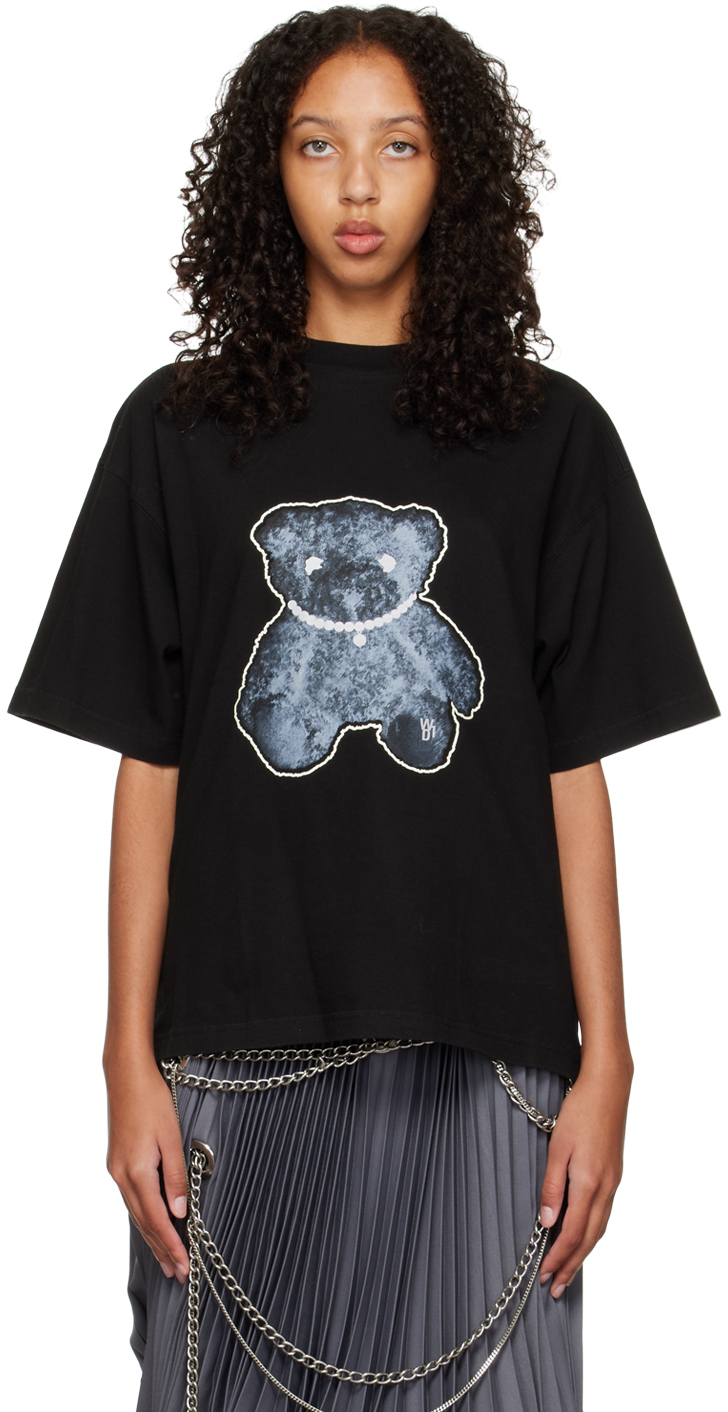 We11done Black Pearl Necklace Teddy T-Shirt