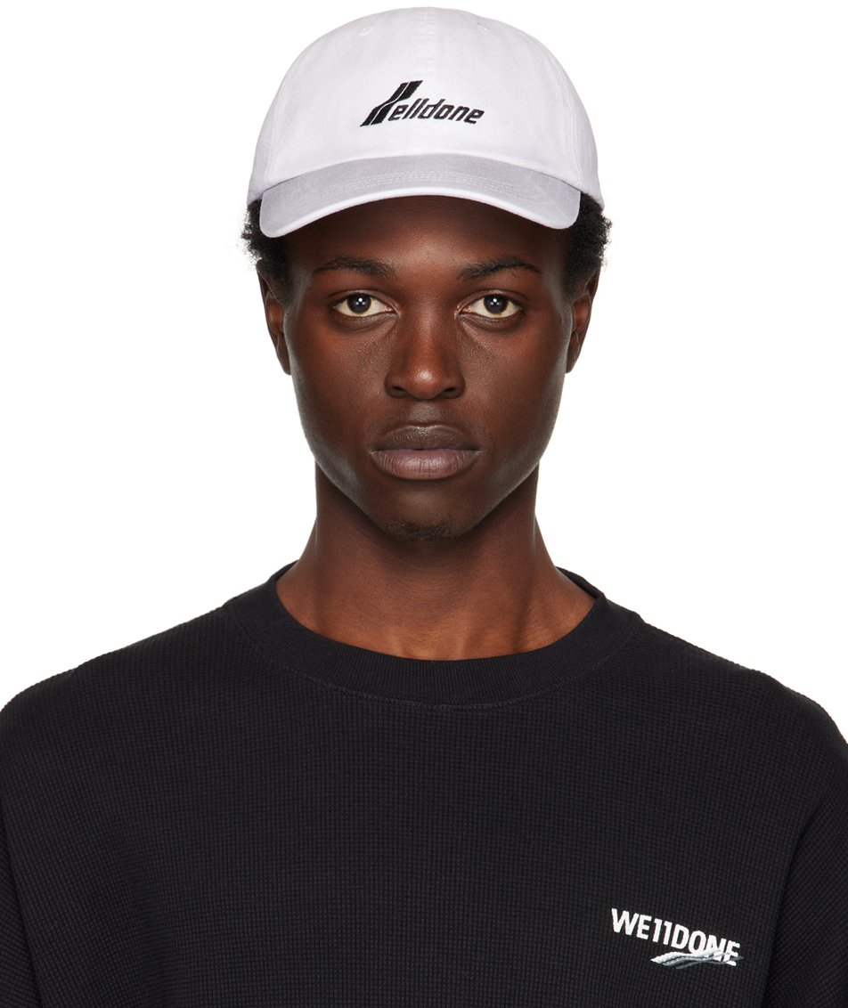& White Big Logo Embroidered Cap SSENSE Men Accessories Headwear Caps 