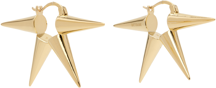 We11done: Gold Spike Earrings | SSENSE Canada