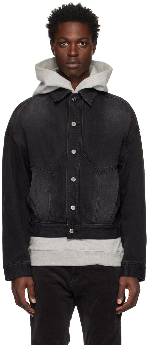 Black Relaxed-Fit Denim Jacket