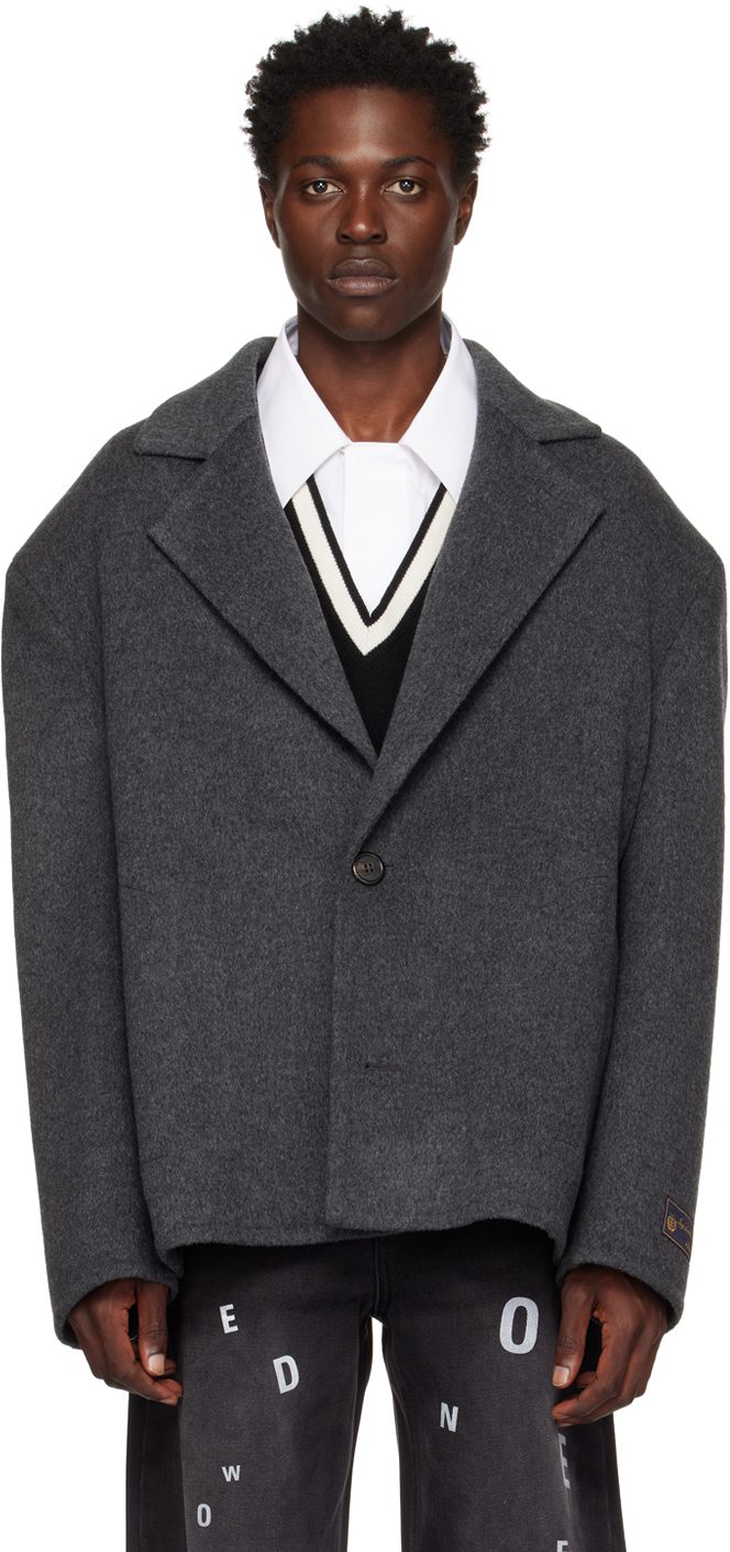 We11done: Gray Oversized Jacket | SSENSE