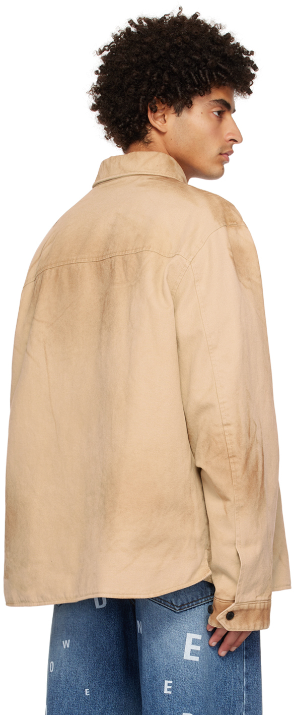We11 Done Beige Washed Anorak Jacket In Beige