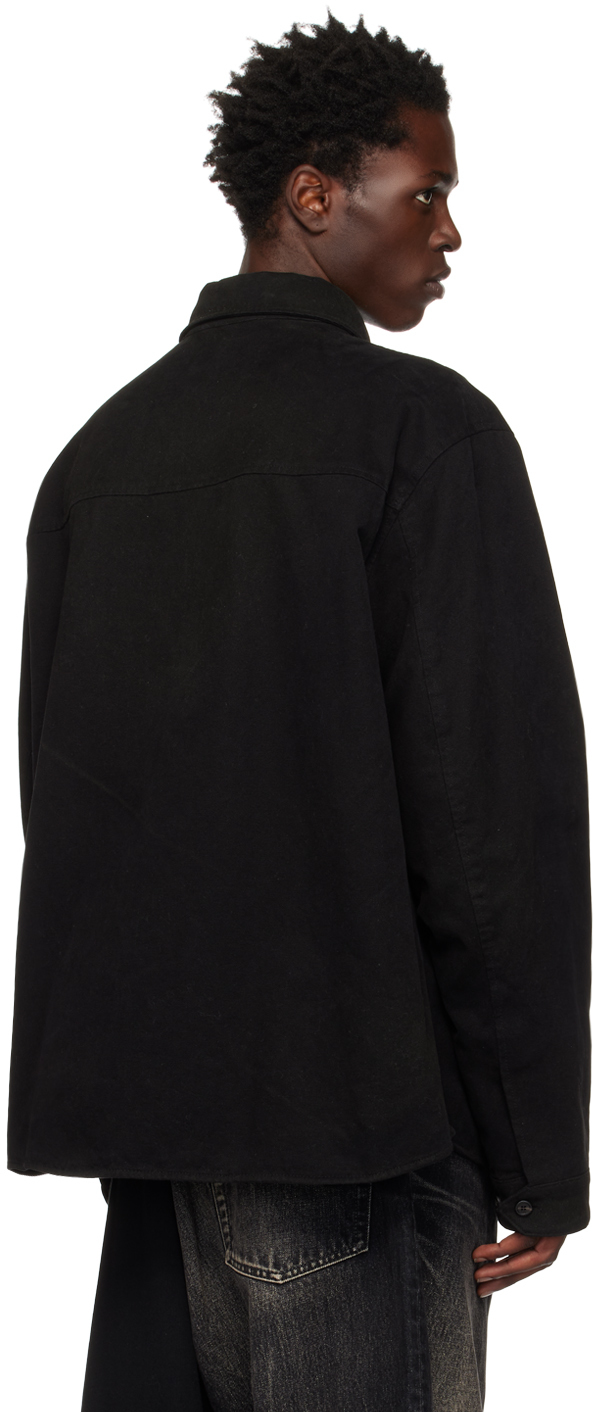 We11 Done Black Half-zip Shirt In Black