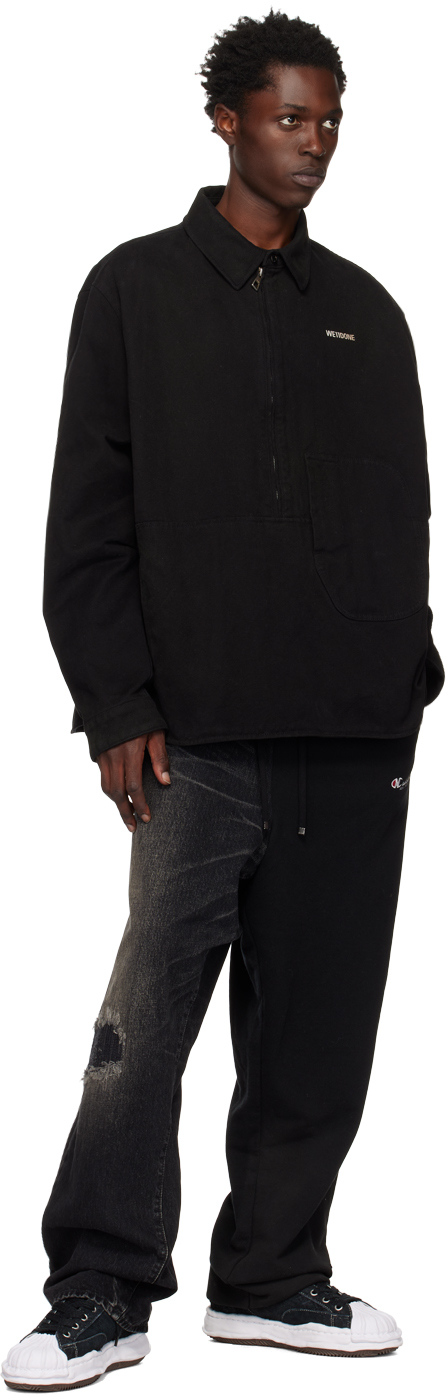 We11 Done Black Half-zip Shirt In Black