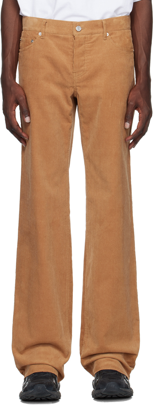 Tan Low-Rise Trousers