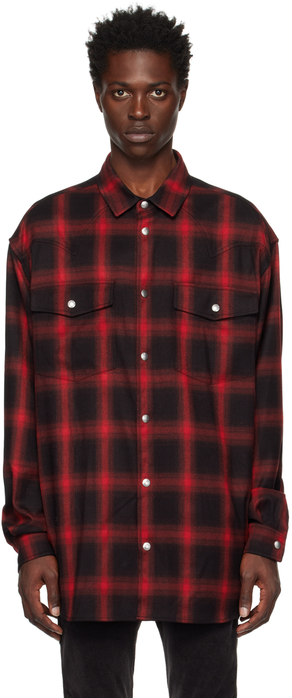 We11done: Red Printed Shirt | SSENSE Canada