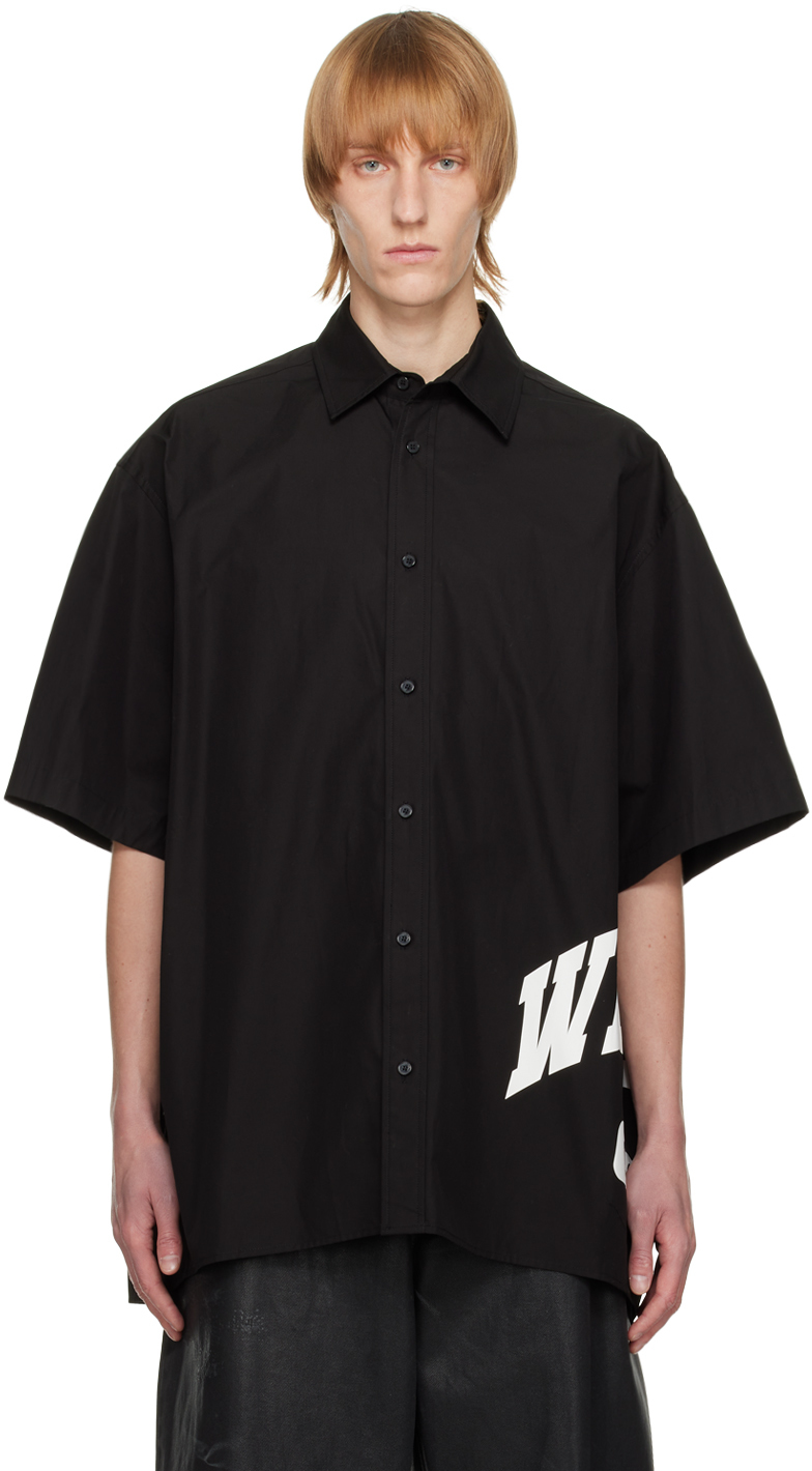 We11done: Black Printed Shirt | SSENSE