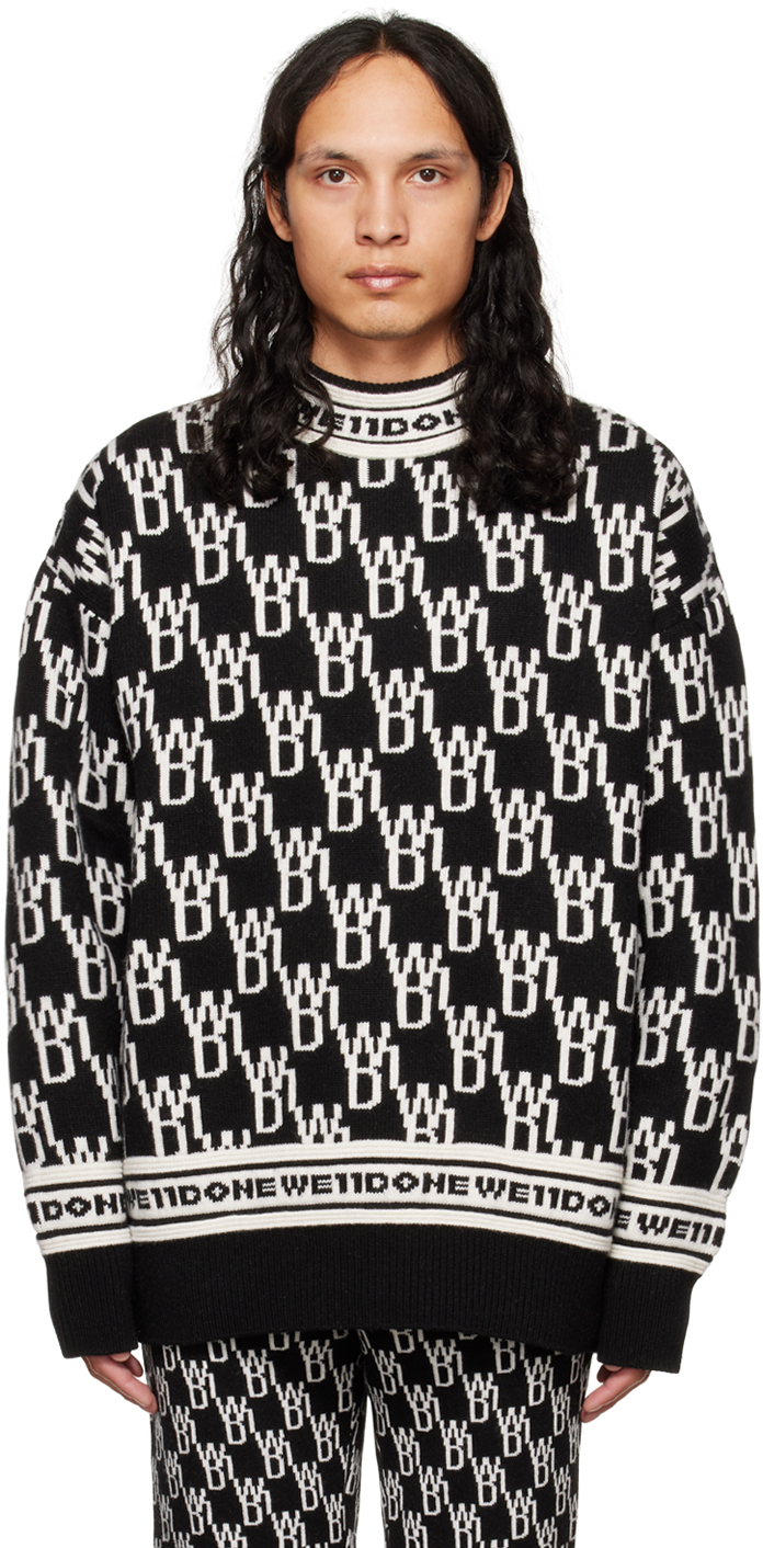 Boss Furkina Houndstooth Jacquard Crewneck Sweater
