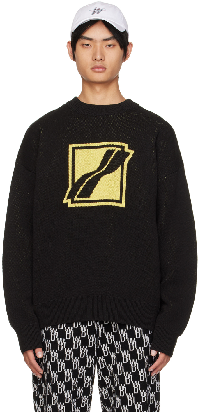 Black Crewneck Sweater by We11done on Sale