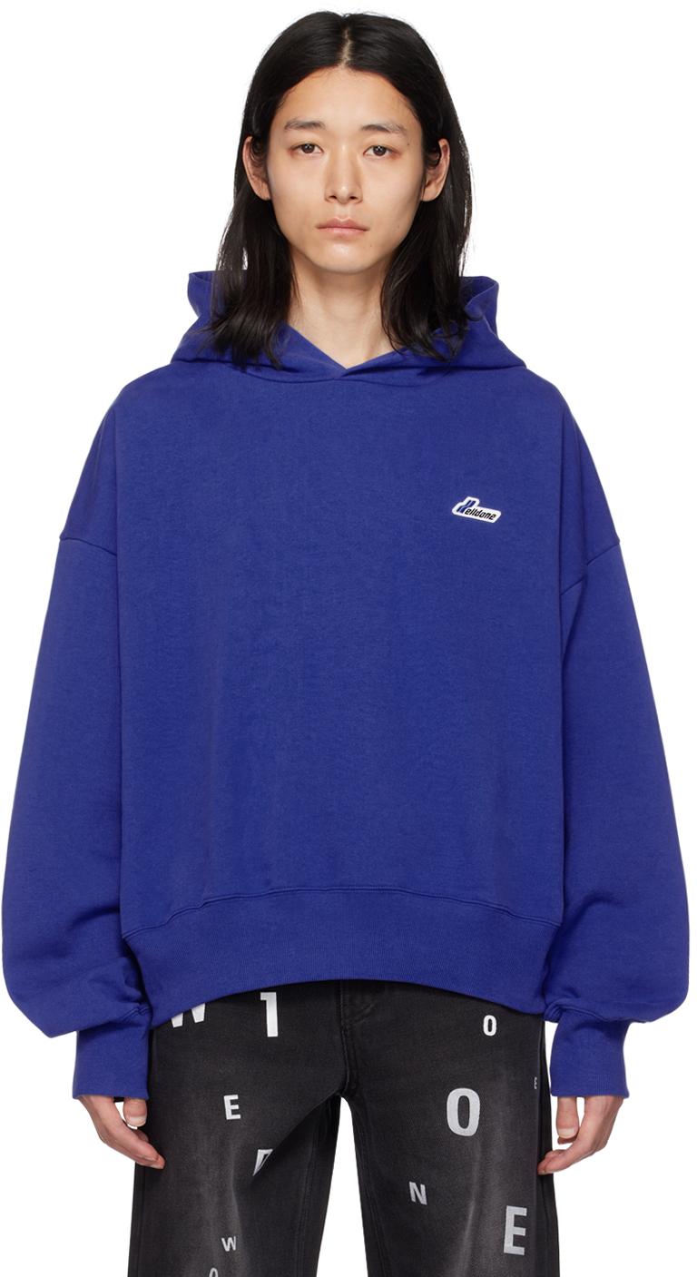 We11done Blue Embroidered Wappen Hoodie